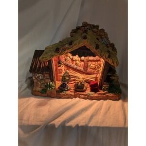 Nativity Lighted With Mary And Baby Jesus With Cord And Bulb With Foam Christmas